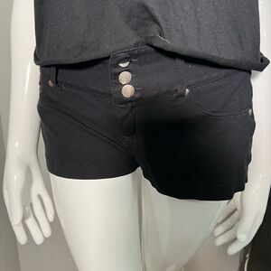 Ci Sono Black High Waist Shorts with Sleek Design